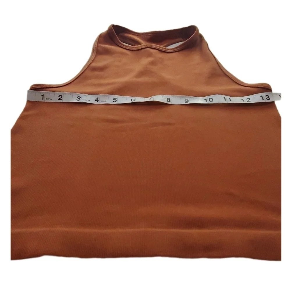 FREE PEOPLE 'Intimately' Nutmeg Brown Racerback Sleeveless Crop Top Tank XS / SM